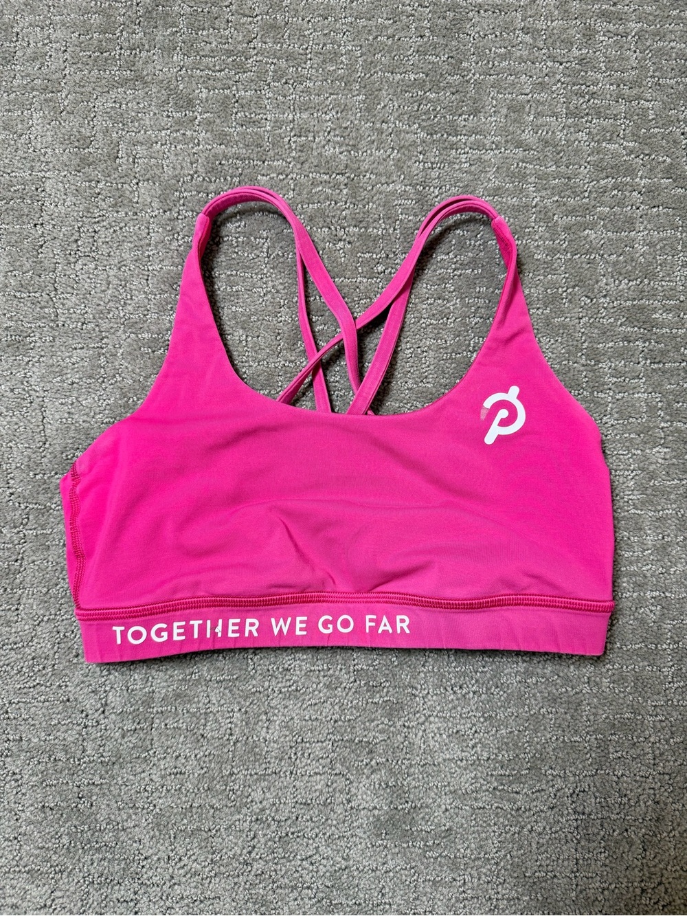 Lululemon Energy Bra X Peloton Together We Go Far Hot Pink Size 6